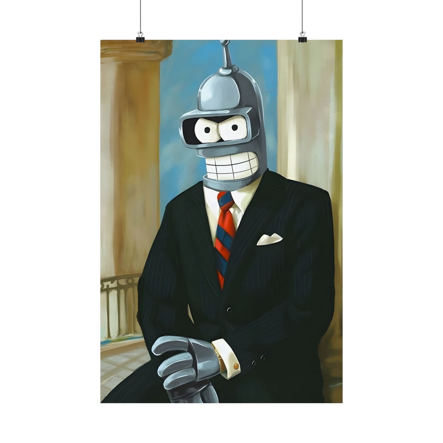 Bender's Dapper Style Matte Vertical Poster - Perfect for Geeky Home Decor