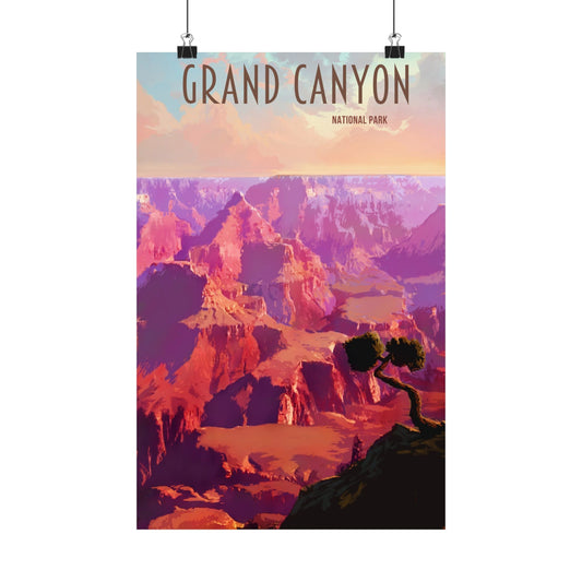 Visit The Grand Canyon National Park Travel Matte Vertical Poster - Stunning National Park Art for Home Decor