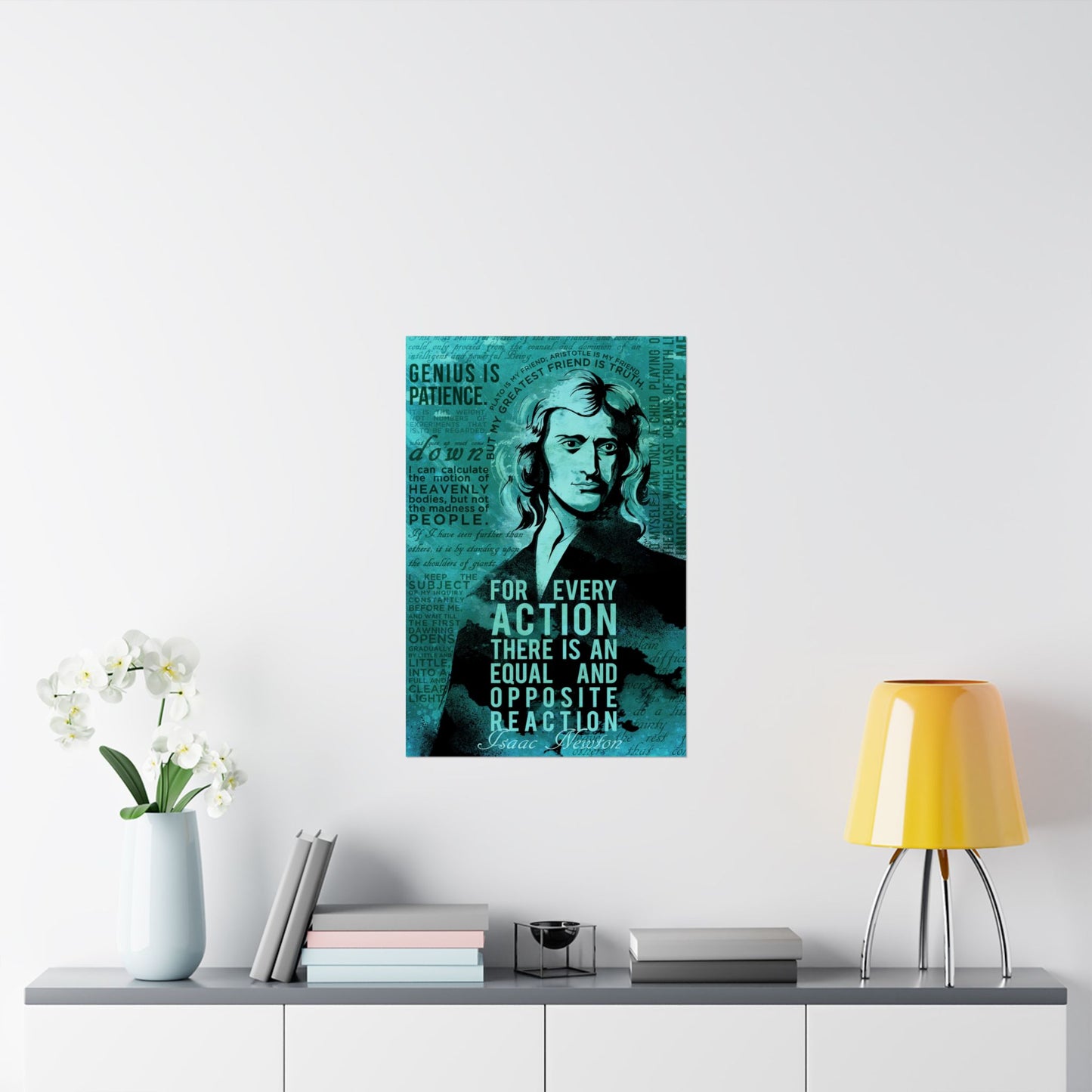 Inspirational Matte Vertical Poster featuring Isaac Newton Quotes