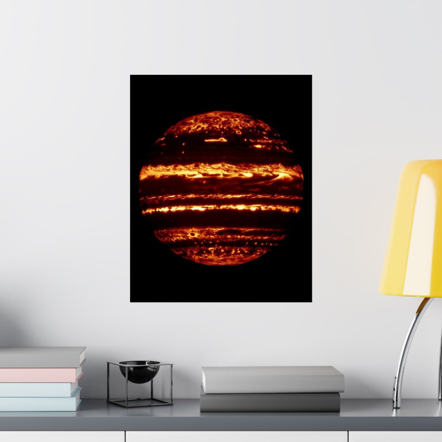 Image Captured by NASA Gemini Shows Jupiter Cloud Formations Vertical Art Poster - Space Wall Art for Astronomy Lovers