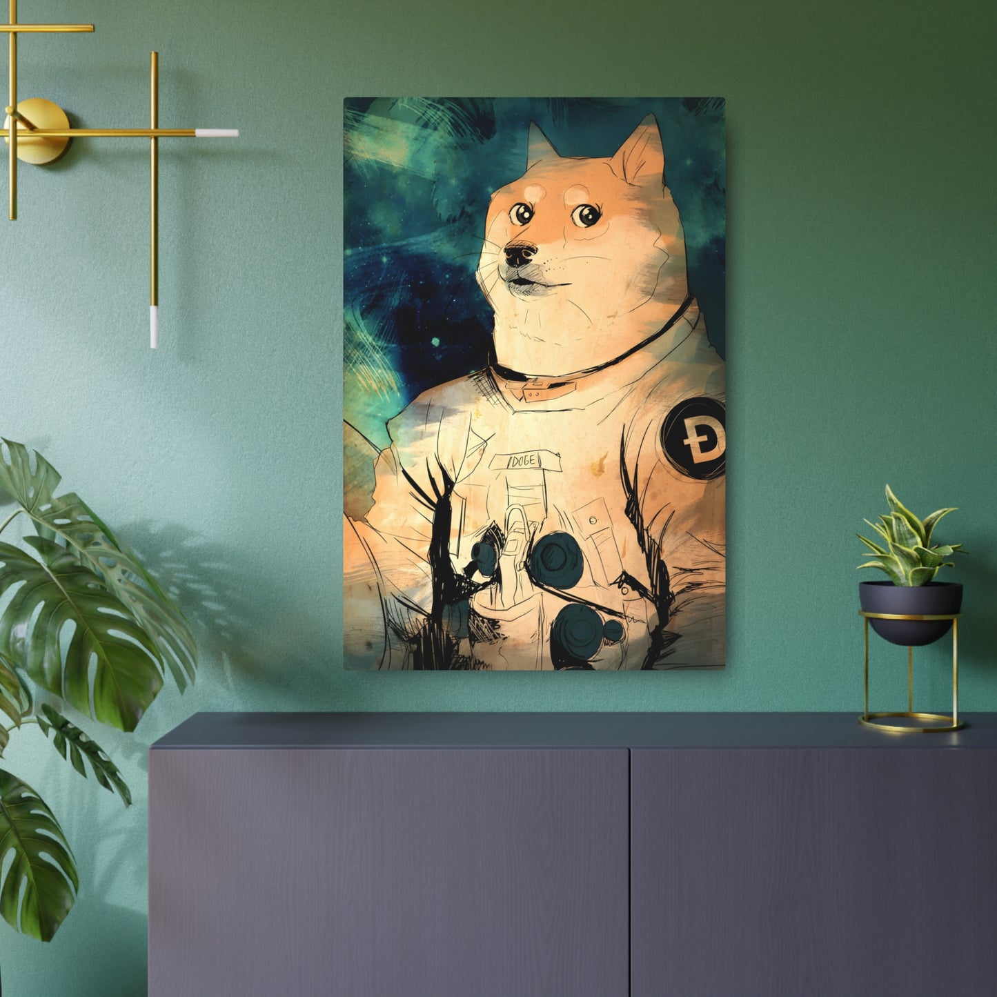 Unique Doge Astronaut Metal Art Sign, Space Decor, Geek Gift, Dogecoin Department of Government Efficiency