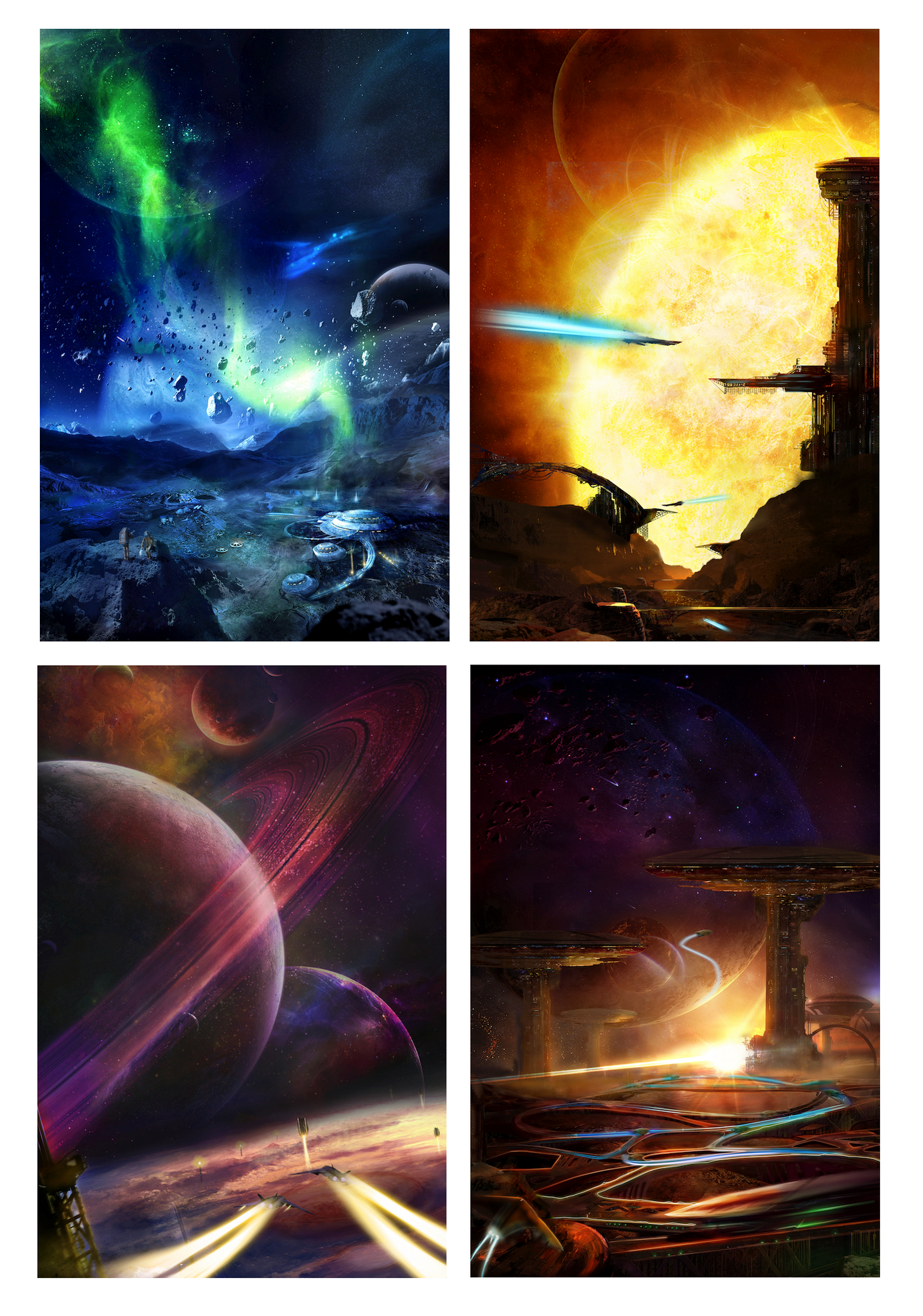 Distant Future Space Series, Set of 4